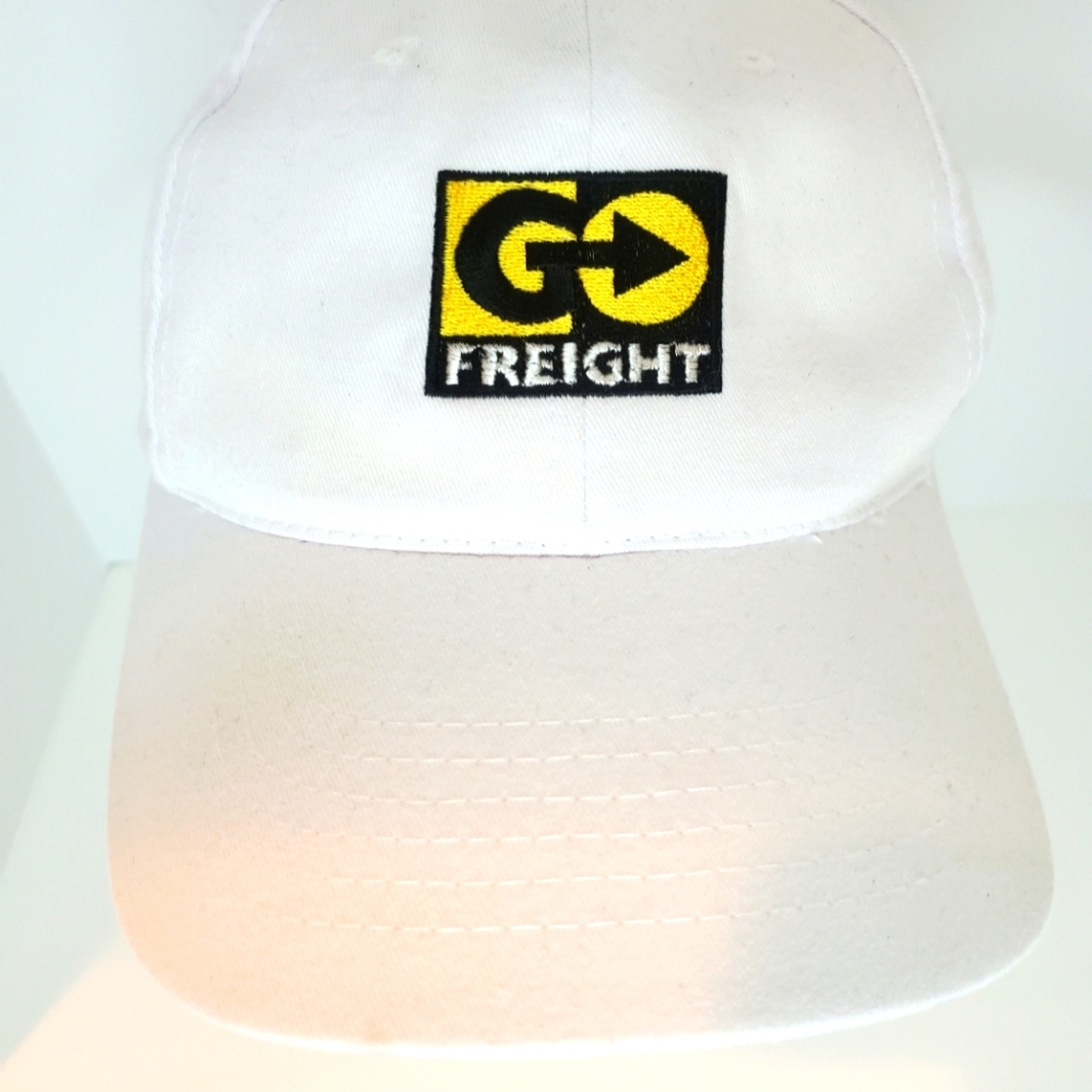 Vintage Go Freight White Trucker with Strapback Hat Baseball Cap